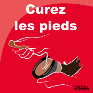 Panneau "Curez les pieds des chevaux"