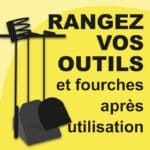 Panneau "Rangez vos outils et fourches après utilisation" - Jaune