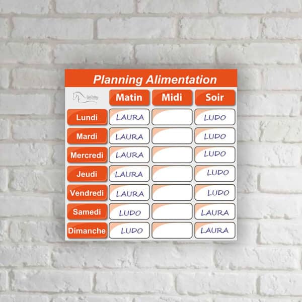 Planning d’alimentation - Orange