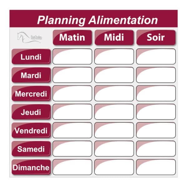 Planning d’alimentation - Bordeaux
