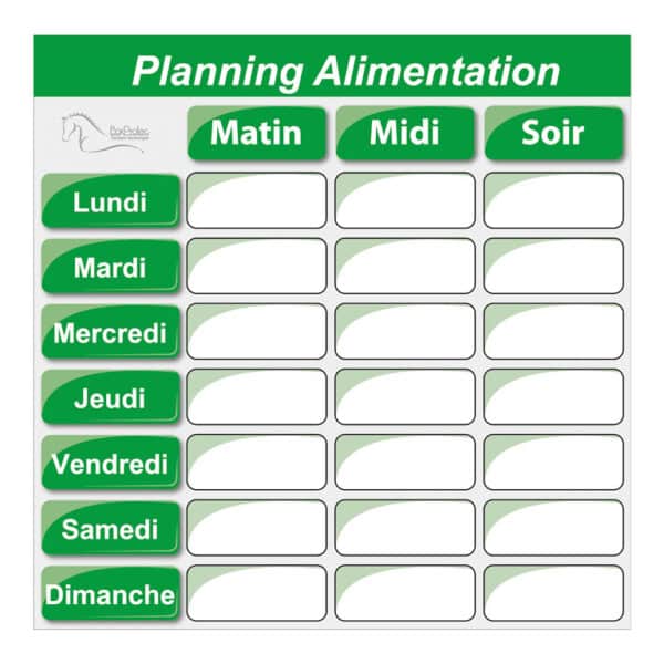 Planning d’alimentation - Vert