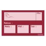 Plaque de ration effaçable - Bordeaux