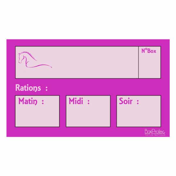 Plaque de ration effaçable - Fushia
