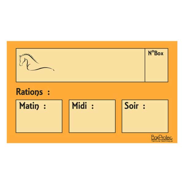 Plaque de ration effaçable - Orange