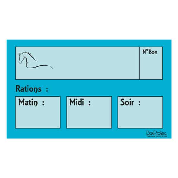 Plaque de ration effaçable - Turquoise
