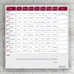 Planning de semaine + notes