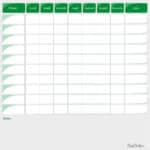 Planning de semaine + notes - Vert