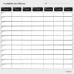 Planning de travail journalier - Noir