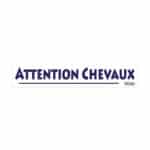 Autocollant "Attention Chevaux" - Blanc