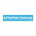 Autocollant "Attention Chevaux" - Bleu
