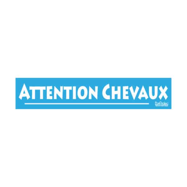 Autocollant "Attention Chevaux" - Bleu