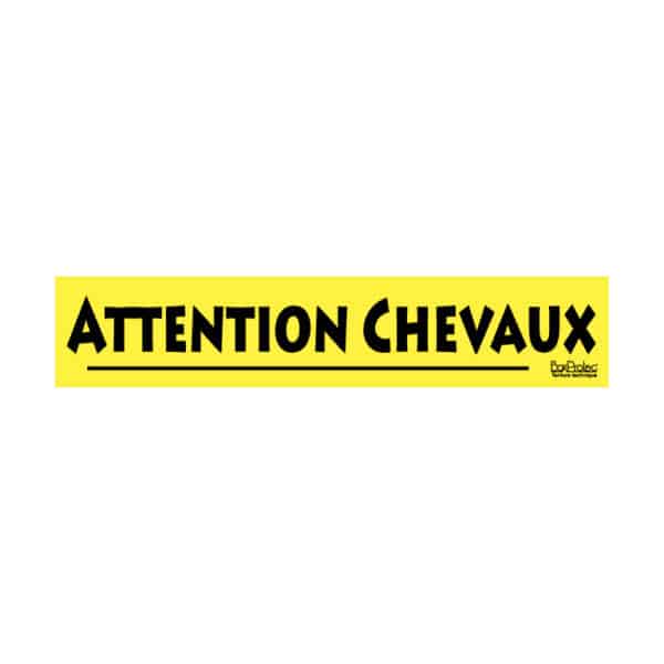 Autocollant "Attention Chevaux" - Jaune