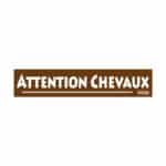 Autocollant "Attention Chevaux" - Marron