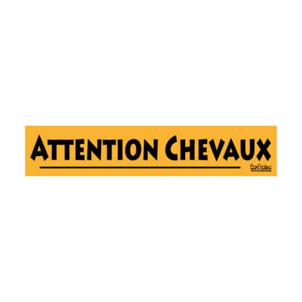 Autocollant "Attention Chevaux" - Orange