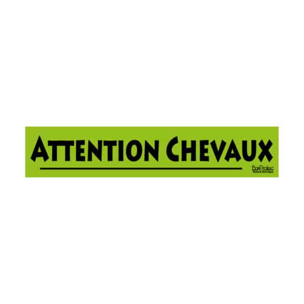 Autocollant "Attention Chevaux" - Vert