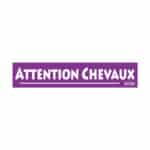 Autocollant "Attention Chevaux" - Violet