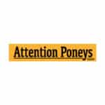 Autocollant “Attention poneys” - orange