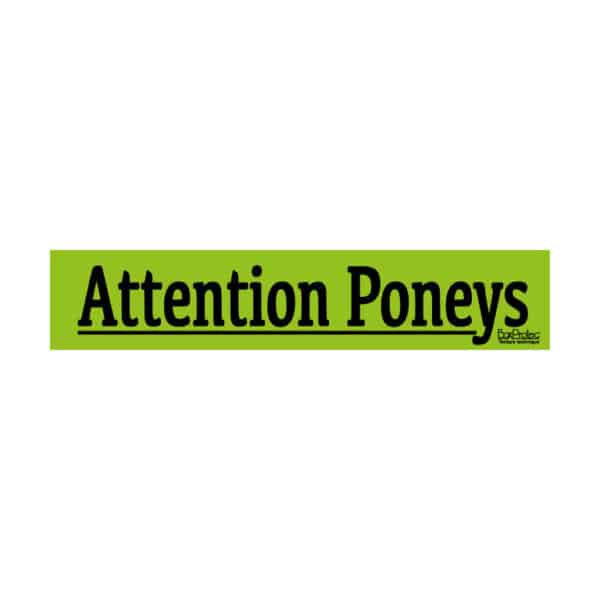 Autocollant “Attention poneys” - vert