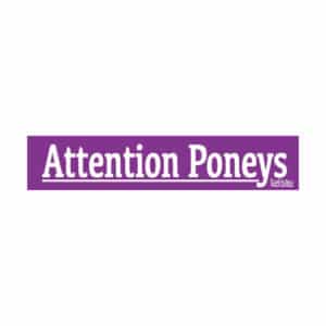 Autocollant “Attention poneys” - violet