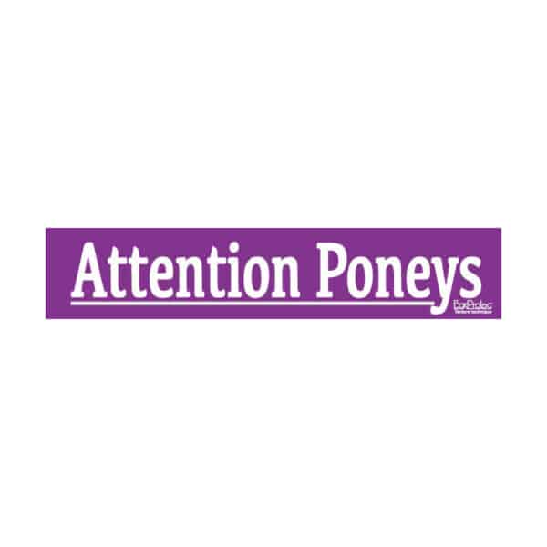 Autocollant “Attention poneys” - violet
