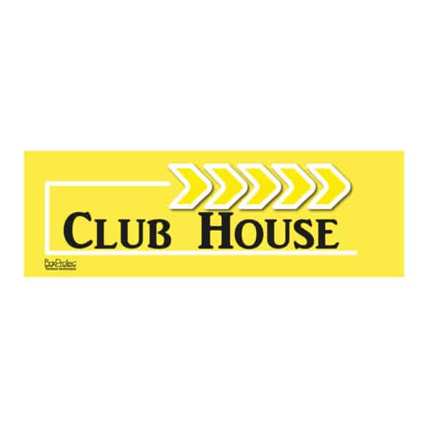 Flèche "Club House" - jaune - droite Flèche "Club House" - jaune - droite