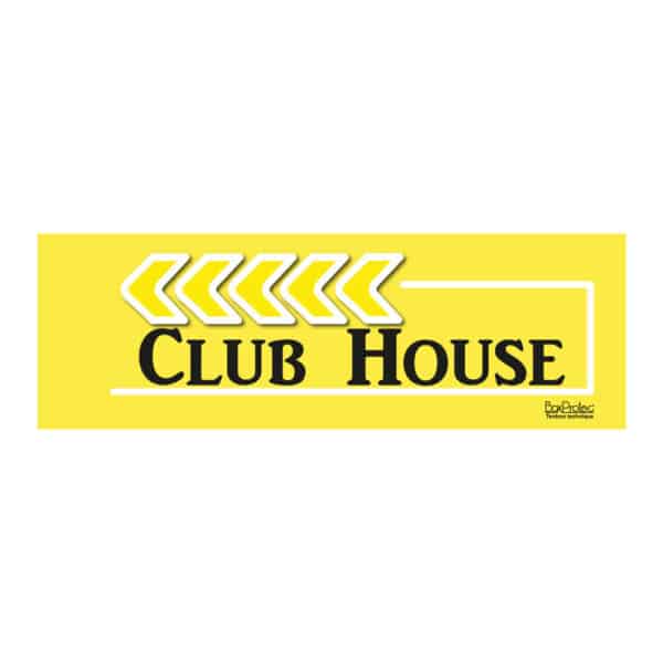 Flèche "Club House" - jaune - gauche Flèche "Club House" - jaune - gauche