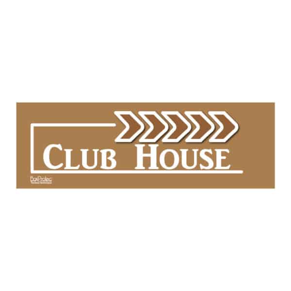 Flèche "Club House" - marron - droite Flèche "Club House" - marron - droite