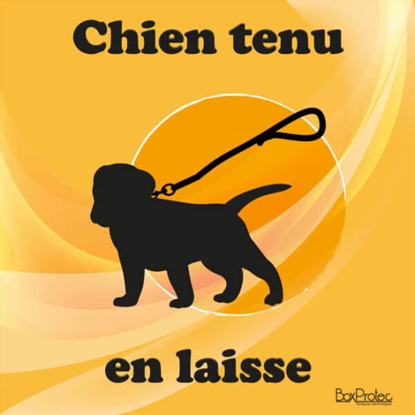 Panneau "Chien tenu en laisse" - Orange