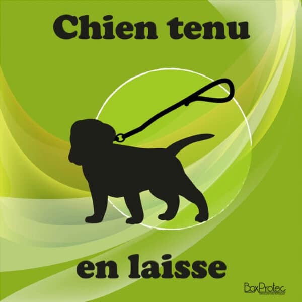 Panneau "Chien tenu en laisse" - Vert