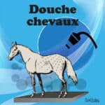 Panneau "Douche chevaux" - bleu
