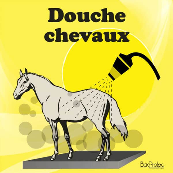 Panneau "Douche chevaux" - jaune
