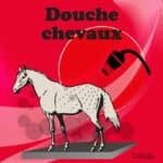 Panneau "Douche chevaux" - rouge