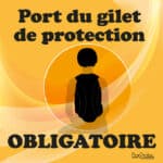 Panneau "Port du gilet de protection obligatoire" - orange