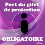 Panneau "Port du gilet de protection obligatoire" - violet
