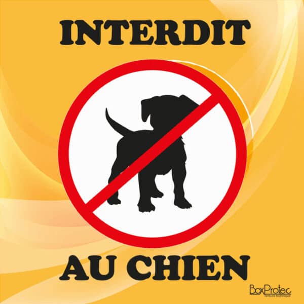 Panneau "Interdit au chien" - orange