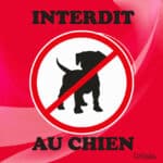 Panneau "Interdit au chien" - rouge