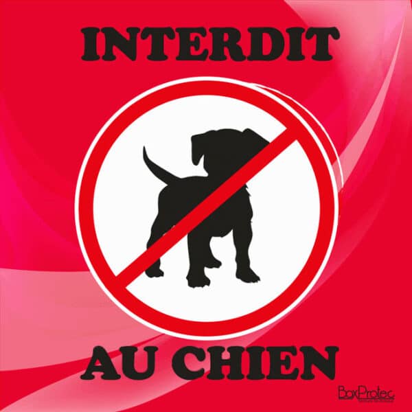 Panneau "Interdit au chien" - rouge