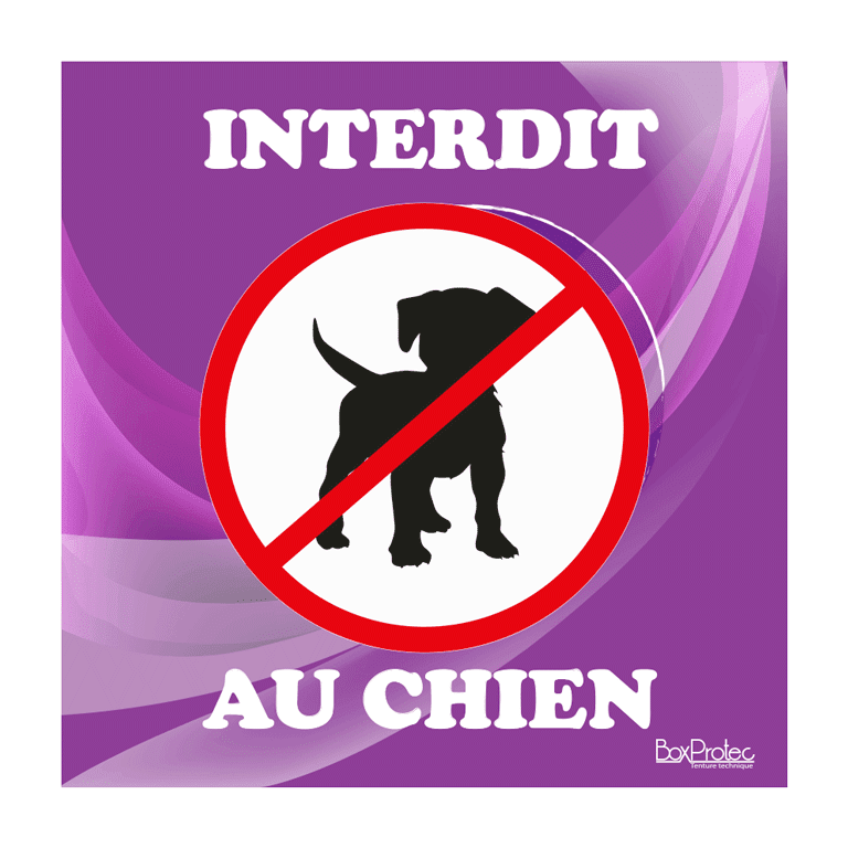 panneau interdit au chien violet