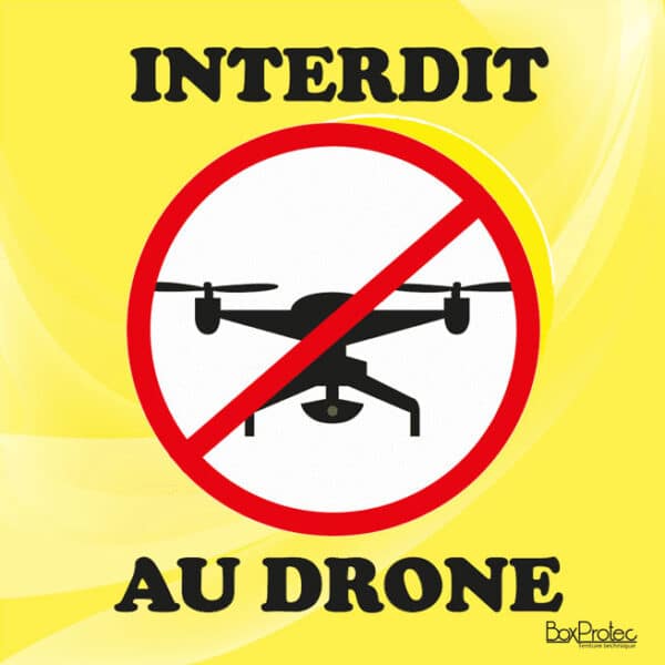 Panneau “Interdit au drone” - jaune