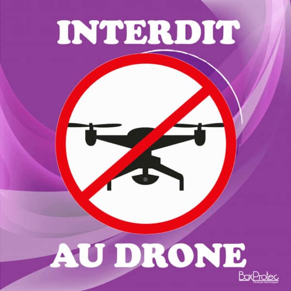 Panneau “Interdit au drone” - violet