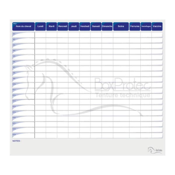 Planning de semaine soins et vaccins