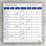 Planning de travail journalier - Bleu