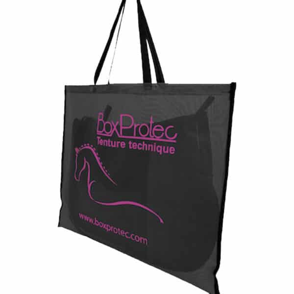 Sac à tapis de selle séchant - noir - écritures rose Sac à tapis de selle séchant - noir - écritures rose