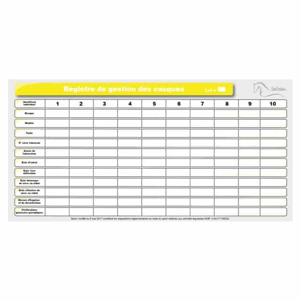 Tableau de gestion des casques - Jaune