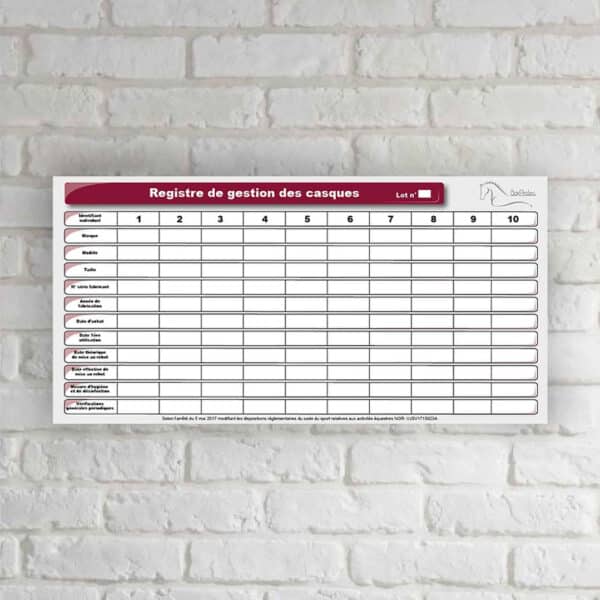 Tableau de gestion des casques