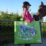 Sac à tapis de selle séchant - motif cheval - vert