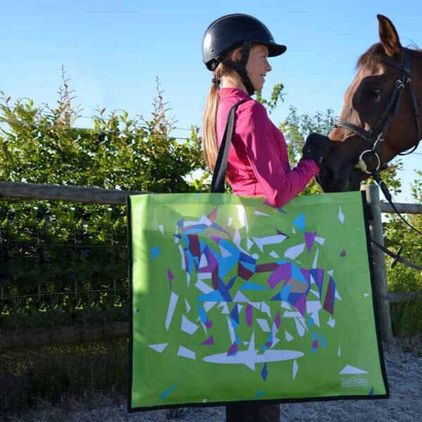 Sac à tapis de selle séchant - motif cheval - vert
