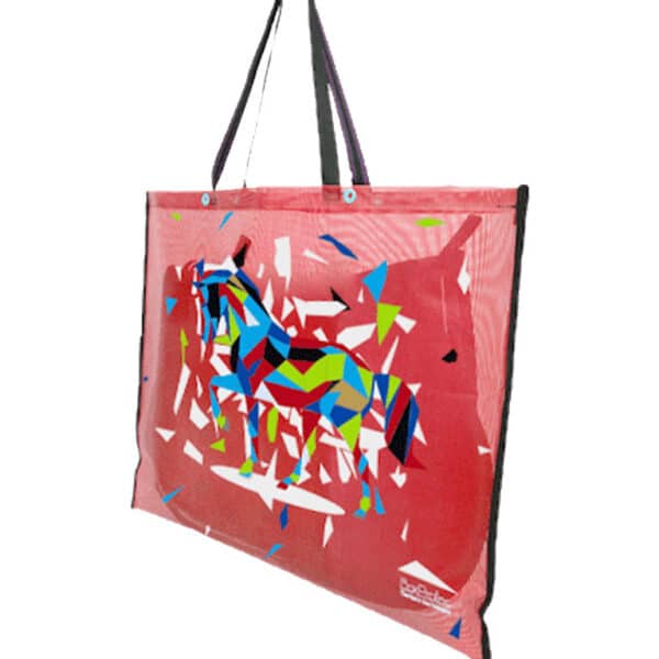 Sac à tapis de selle séchant - motif cheval - rouge