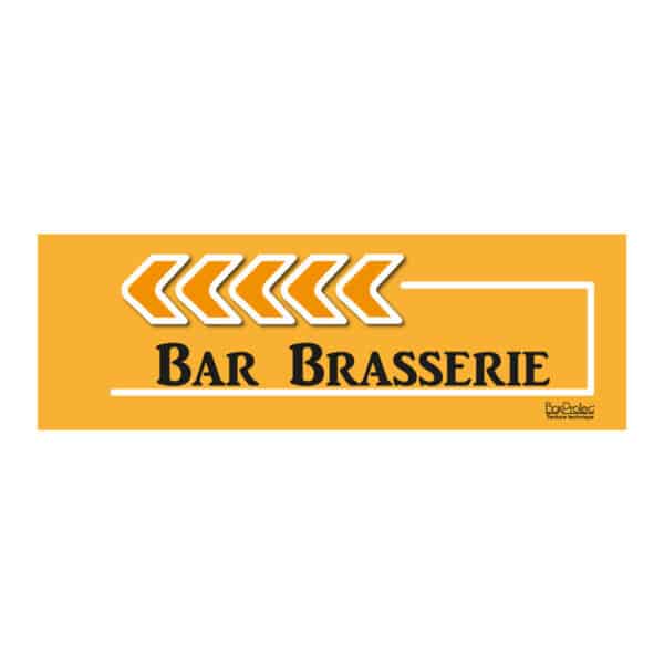Flèche “Bar Brasserie” - orange - gauche Flèche “Bar Brasserie” - orange - gauche