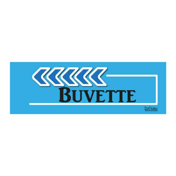 Flèche "Buvette" - bleu - gauche